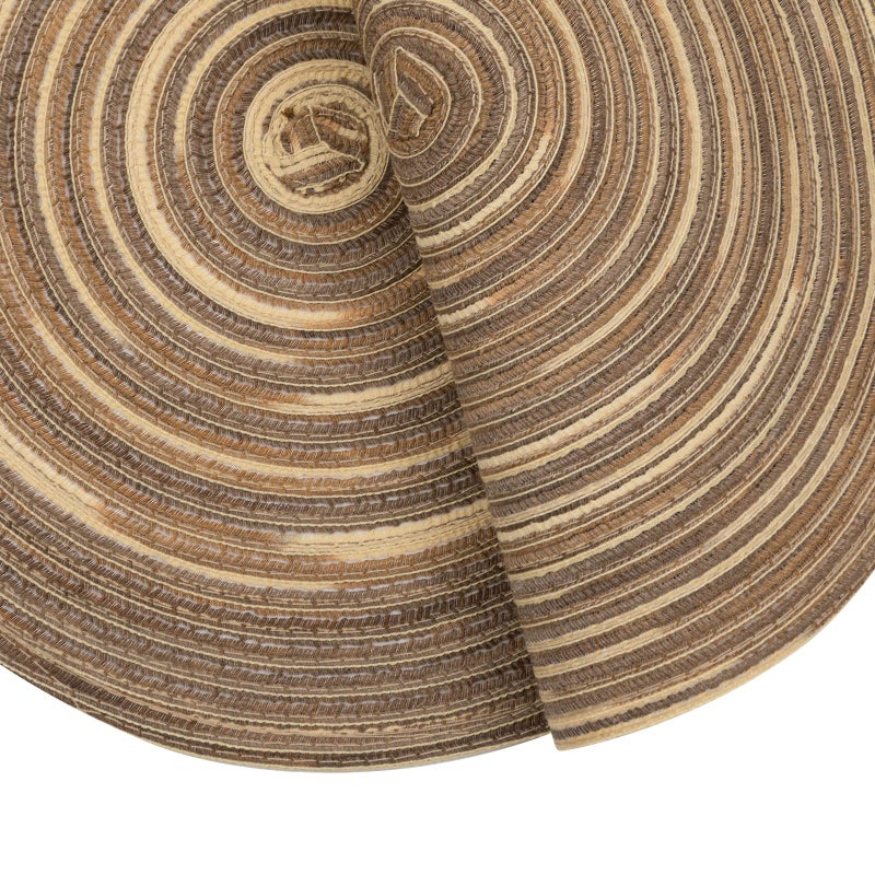 SHACOS Round Braided Placemats 15 inch Set of 4 Variegated Washable Kitchen Table Place Mats Table Mats for Home Wedding Party (Rainbow Brown, 4) - Image 3